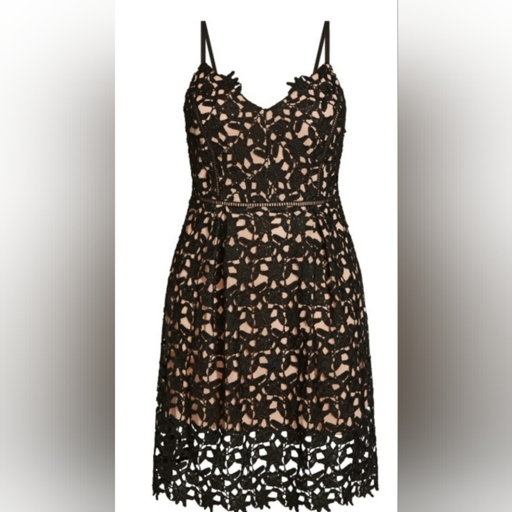 City Chic "So Fancy" black lace dress